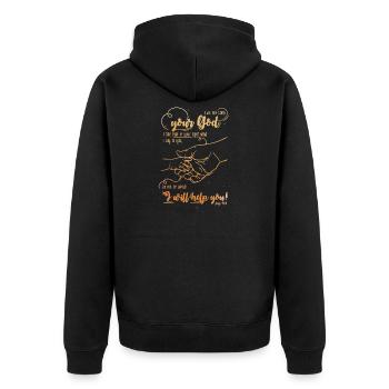 Isaiah Bible Verse I Help You - Unisex Premium Organic Zip Hoodie - black - Back - Nico (187cm)