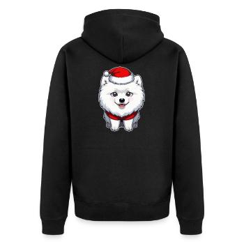 Hund Weihnachten - Unisex Premium Bio Zip Hoodie - Schwarz - Hinten - Nico (187cm)