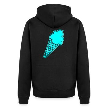 Eis cool Eiscreme Waffel Sommer stylish Sweets Fan - Unisex Premium Bio Zip Hoodie - Schwarz - Hinten - Nico (187cm)
