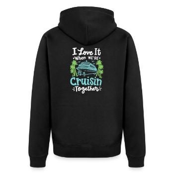 Kreuzfahrt Reise Familie Paare - Unisex Premium Bio Zip Hoodie - Schwarz - Hinten - Nico (187cm)