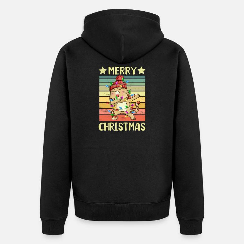 Joyeux Noël Chat - Veste à capuche bio Premium Unisexe - noir