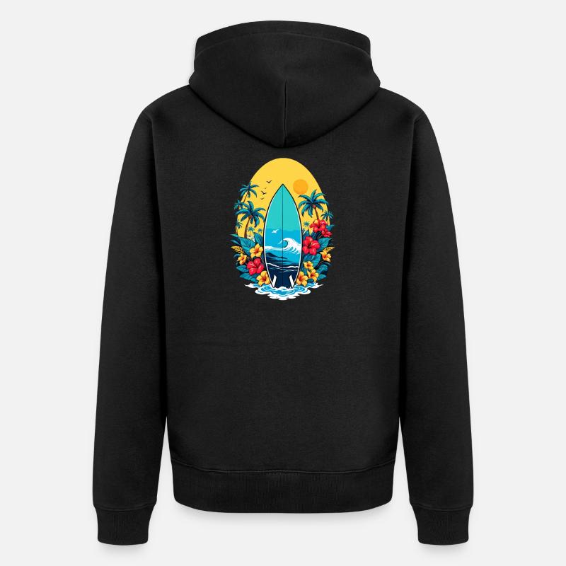 Planche de surf élégante - Veste à capuche bio Premium Unisexe - noir