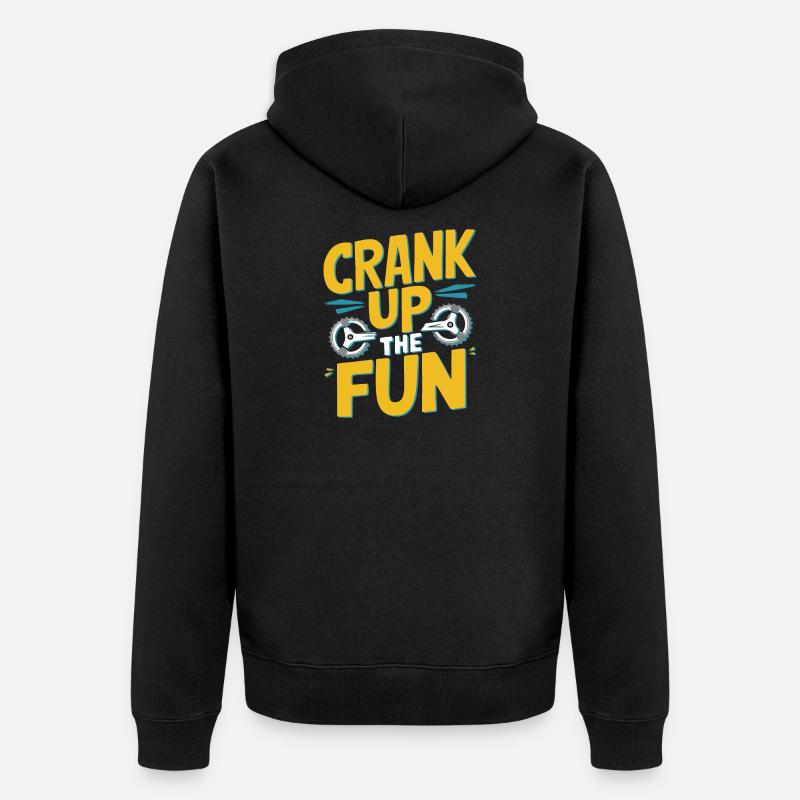 Drehen Sie den Spaß auf - Unisex Premium Bio Zip Hoodie - Schwarz