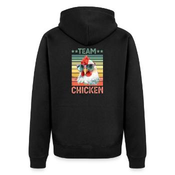 Chicken Chickens - Unisex Premium Organic Zip Hoodie - black - Back - Nico (187cm)