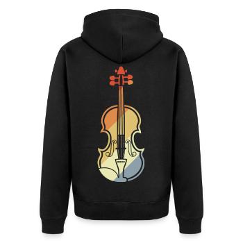 Dessin Violon Vintage - Veste à capuche bio Premium Unisexe - noir - Dos - Nico (187cm)