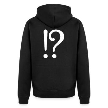 Abstract Ocean Wave Pattern T-Shirt - Unisex Premium Organic Zip Hoodie - black - Back - Nico (187cm)