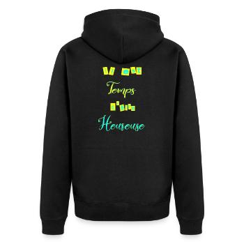 Il est temps d'être heureuse - Veste à capuche bio Premium Unisexe - noir - Dos - Nico (187cm)