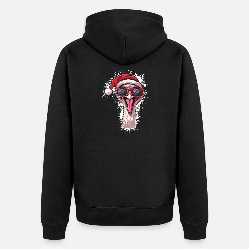 Bouquet Noël Drôle - Veste à capuche bio Premium Unisexe - noir