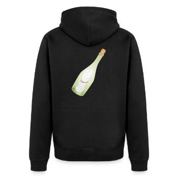 Romantische Vintage Flaschenpost mit alter Botscha - Unisex Premium Bio Zip Hoodie - Schwarz - Hinten - Nico (187cm)