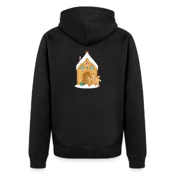 Famille de pain d'épices - Veste à capuche bio Premium Unisexe - noir - Dos - Nico (187cm)