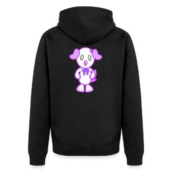 KawaiiDOGGOS – Flora-Druck - Unisex Premium Bio Zip Hoodie - Schwarz - Hinten - Nico (187cm)