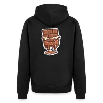Melting chocolate bar - Unisex Premium Organic Zip Hoodie - black - Back - Nico (187cm)
