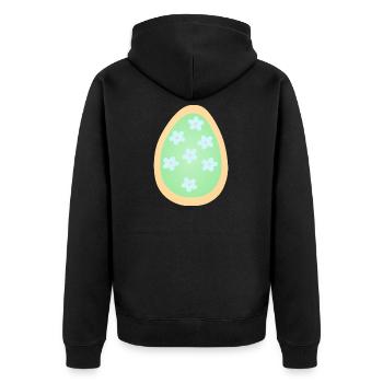 Pastel Floral Egg Pattern - Unisex Premium Organic Zip Hoodie - black - Back - Nico (187cm)