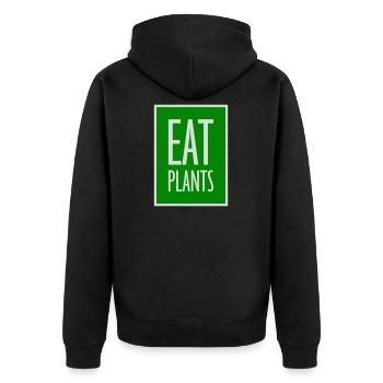 Sigle végétarien végan drôle de Eat Plants - Veste à capuche bio Premium Unisexe - noir - Dos - Nico (187cm)