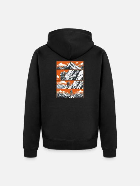 Mountaineering Climbing Adventure - Unisex Premium Organic Zip Hoodie - black