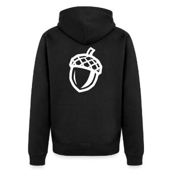 Eichel Symbol - Unisex Premium Bio Zip Hoodie - Schwarz - Hinten - Nico (187cm)