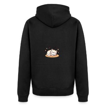 Cute Sleeping Baby Cat 2 - Unisex Premium Bio Zip Hoodie - Schwarz - Hinten - Nico (187cm)