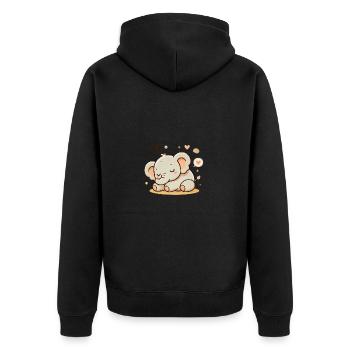 Cute Sleeping Baby Elefant - Unisex Premium Bio Zip Hoodie - Schwarz - Hinten - Nico (187cm)