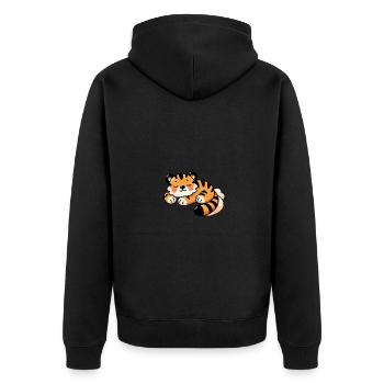 Cute Sleeping Baby Tiger 2 - Unisex Premium Bio Zip Hoodie - Schwarz - Hinten - Nico (187cm)