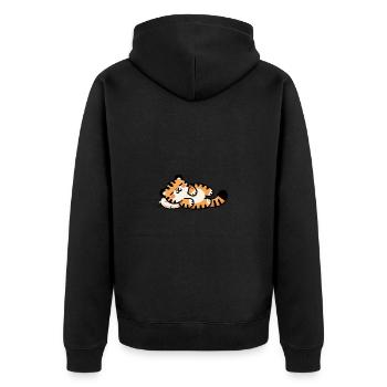 Cute Sleeping Baby Tiger - Unisex Premium Bio Zip Hoodie - Schwarz - Hinten - Nico (187cm)