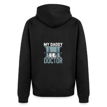 My Daddy Is A Doctor 3 - Unisex Premium Bio Zip Hoodie - Schwarz - Hinten - Nico (187cm)