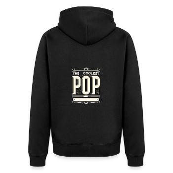 The Coolest Pop 10 - Unisex Premium Bio Zip Hoodie - Schwarz - Hinten - Nico (187cm)