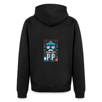 The Coolest Pop 14 - Unisex Premium Bio Zip Hoodie - Schwarz - Hinten - Nico (187cm)