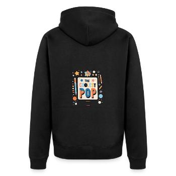 The Coolest Pop 7 - Unisex Premium Bio Zip Hoodie - Schwarz - Hinten - Nico (187cm)