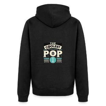 The Coolest Pop 8 - Unisex Premium Bio Zip Hoodie - Schwarz - Hinten - Nico (187cm)