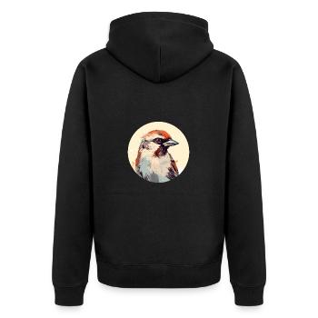 Moineau domestique - Veste à capuche bio Premium Unisexe - noir - Dos - Nico (187cm)