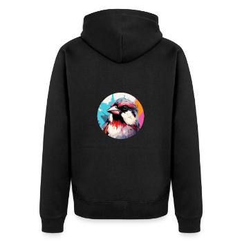 Moineau domestique - Veste à capuche bio Premium Unisexe - noir - Dos - Nico (187cm)