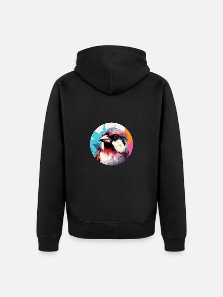 House sparrow - Unisex Premium Organic Zip Hoodie - black