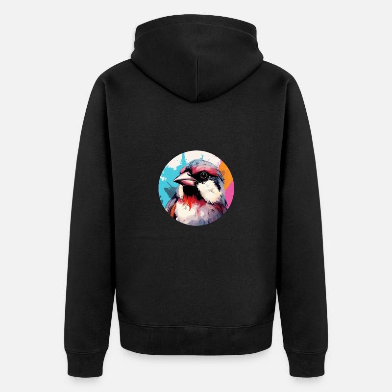Haussperling - Unisex Premium Bio Zip Hoodie - Schwarz