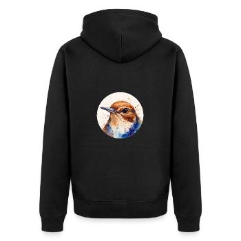 Wren bird - Unisex Premium Organic Zip Hoodie - black - Back - Nico (187cm)