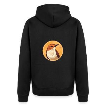 Wren bird - Unisex Premium Organic Zip Hoodie - black - Back - Nico (187cm)