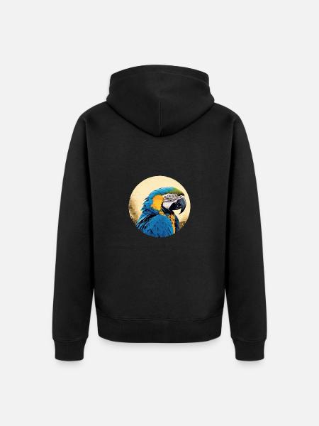 Ara bleu-or - Veste à capuche bio Premium Unisexe - noir