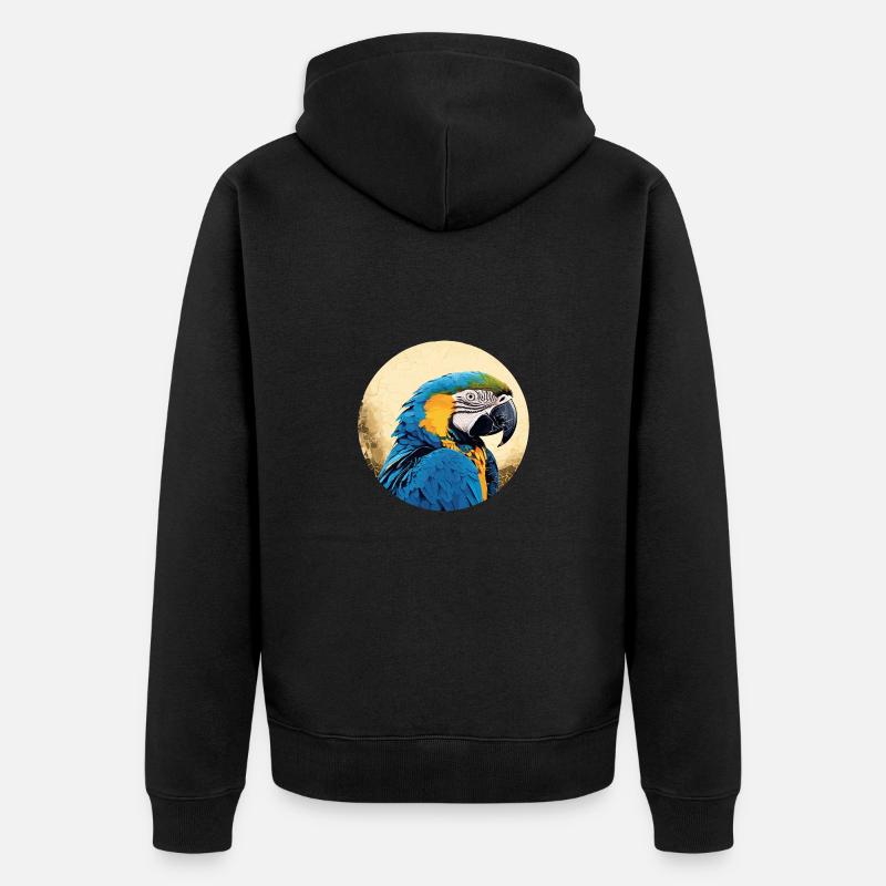 Ara bleu-or - Veste à capuche bio Premium Unisexe - noir