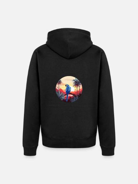 Hyacinth Macaw - Unisex Premium Organic Zip Hoodie - black