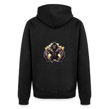 Bodybuilder Gorilla - Veste à capuche bio Premium Unisexe - noir - Dos - Nico (187cm)
