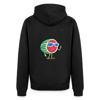 Pastèque et été - Veste à capuche bio Premium Unisexe - noir - Dos - Nico (187cm)