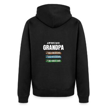 Opa bester Angler Bäcker Kumpel Buddy - Unisex Premium Bio Zip Hoodie - Schwarz - Hinten - Nico (187cm)