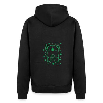 süßer kleiner Panda - Unisex Premium Bio Zip Hoodie - Schwarz - Hinten - Nico (187cm)