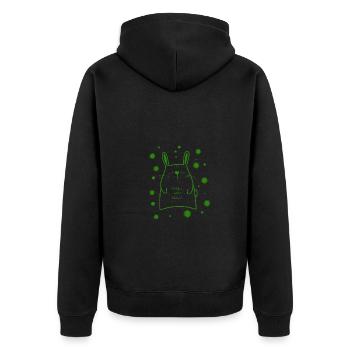 little rabbit - Unisex Premium Organic Zip Hoodie - black - Back - Nico (187cm)