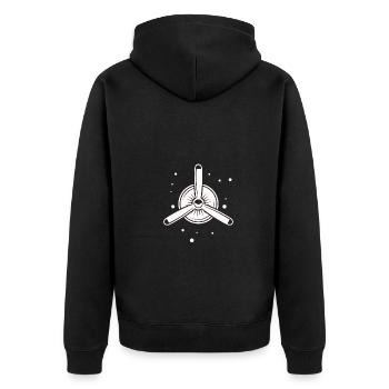 Airplane - Propeller - Turbine - Unisex Premium Organic Zip Hoodie - black - Back - Nico (187cm)