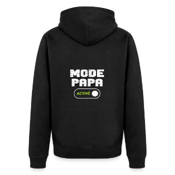 Mode papa activé - Veste à capuche bio Premium Unisexe - noir - Dos - Nico (187cm)