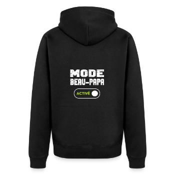 Mode beau-papa activé - Veste à capuche bio Premium Unisexe - noir - Dos - Nico (187cm)