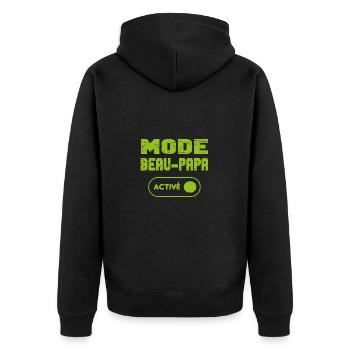 Mode beau-papa activé - Veste à capuche bio Premium Unisexe - noir - Dos - Nico (187cm)