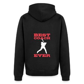Softball Joueur Softball Entraîneur - Veste à capuche bio Premium Unisexe - noir - Dos - Nico (187cm)