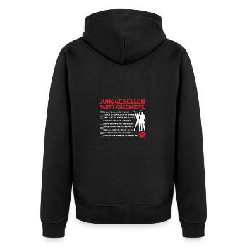 Groom Squad Junggesellenabschied Bräutigam - Unisex Premium Bio Zip Hoodie - Schwarz - Hinten - Nico (187cm)