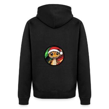 Lizard Christmas Christmas - Unisex Premium Organic Zip Hoodie - black - Back - Nico (187cm)
